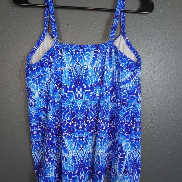 Summer Womens Blue And Black 2 Piece Swim Set Top And Bottom Size US 14 - Picture 3 of 7